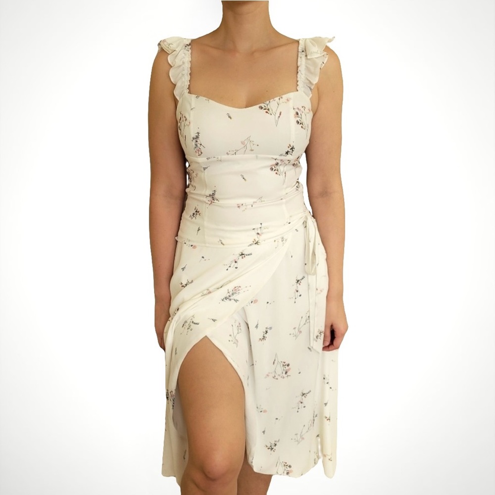 Gianni Bini Floral Ruffle-Sleeve Two-Piece Set